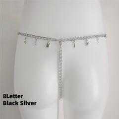 Exy Women Custom Thong With Letter Name Personality G-String Panties Underwear Waist Body Chain Lace Thongs Jewelry Gift - TikTopia