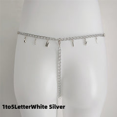 Exy Women Custom Thong With Letter Name Personality G-String Panties Underwear Waist Body Chain Lace Thongs Jewelry Gift - TikTopia