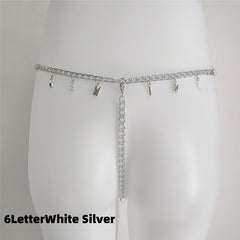 Exy Women Custom Thong With Letter Name Personality G-String Panties Underwear Waist Body Chain Lace Thongs Jewelry Gift - TikTopia