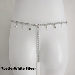 Exy Women Custom Thong With Letter Name Personality G-String Panties Underwear Waist Body Chain Lace Thongs Jewelry Gift - TikTopia