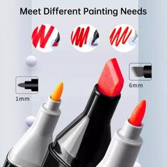 24Color Brush Pens Set Dual Tips Soft Fine Art Markers Drawing Watercolour Gifts - TikTopia