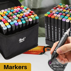 80 Farbe Acrylstifte Marker Set Permanent Pen DIY Graffiti Sketch Dual Pen - TikTopia