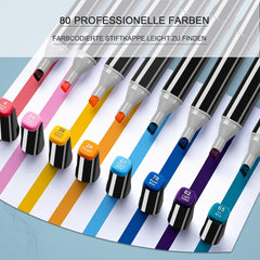 80 Farbe Acrylstifte Marker Set Permanent Pen DIY Graffiti Sketch Dual Pen - TikTopia