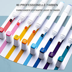 80 Farbe Acrylstifte Marker Set Permanent Pen DIY Graffiti Sketch Dual Pen - TikTopia