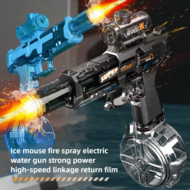 LED Lights Electric Water Guns Children Simulated Shooting Recoil Powerful Automatic Water Spray Gun Kids Summer Outdoor Toys - TikTopia