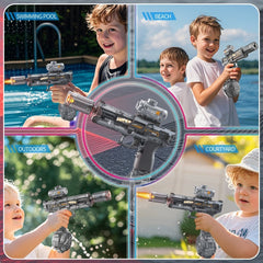 LED Lights Electric Water Guns Children Simulated Shooting Recoil Powerful Automatic Water Spray Gun Kids Summer Outdoor Toys - TikTopia
