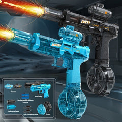 LED Lights Electric Water Guns Children Simulated Shooting Recoil Powerful Automatic Water Spray Gun Kids Summer Outdoor Toys - TikTopia