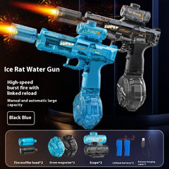 LED Lights Electric Water Guns Children Simulated Shooting Recoil Powerful Automatic Water Spray Gun Kids Summer Outdoor Toys - TikTopia