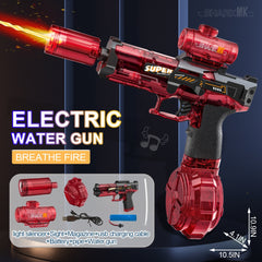 LED Lights Electric Water Guns Children Simulated Shooting Recoil Powerful Automatic Water Spray Gun Kids Summer Outdoor Toys - TikTopia