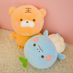 1pc 23cm Cartoon Tiger Tortoise Duck Cat Plush Toys Lovely Animal Doll Stuffed Toys for Baby Kids Girlfriend Appease Gift - TikTopia