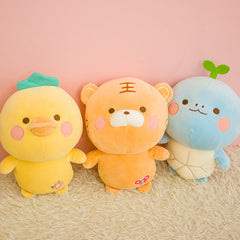 1pc 23cm Cartoon Tiger Tortoise Duck Cat Plush Toys Lovely Animal Doll Stuffed Toys for Baby Kids Girlfriend Appease Gift - TikTopia