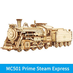 Robotime ROKR Train Model 3D Wooden Puzzle Toy Assembly Locomotive Model Building Kits for Children Kids Birthday Christmas Gift - TikTopia