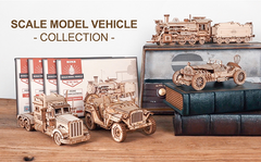 Robotime ROKR Train Model 3D Wooden Puzzle Toy Assembly Locomotive Model Building Kits for Children Kids Birthday Christmas Gift - TikTopia
