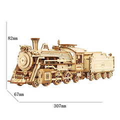 Robotime ROKR Train Model 3D Wooden Puzzle Toy Assembly Locomotive Model Building Kits for Children Kids Birthday Christmas Gift - TikTopia