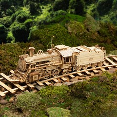 Robotime ROKR Train Model 3D Wooden Puzzle Toy Assembly Locomotive Model Building Kits for Children Kids Birthday Christmas Gift - TikTopia
