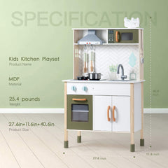 ROBUD 3D Wooden Pretend Play Kitchen Playset For Toddlers Kids Education Toys - TikTopia
