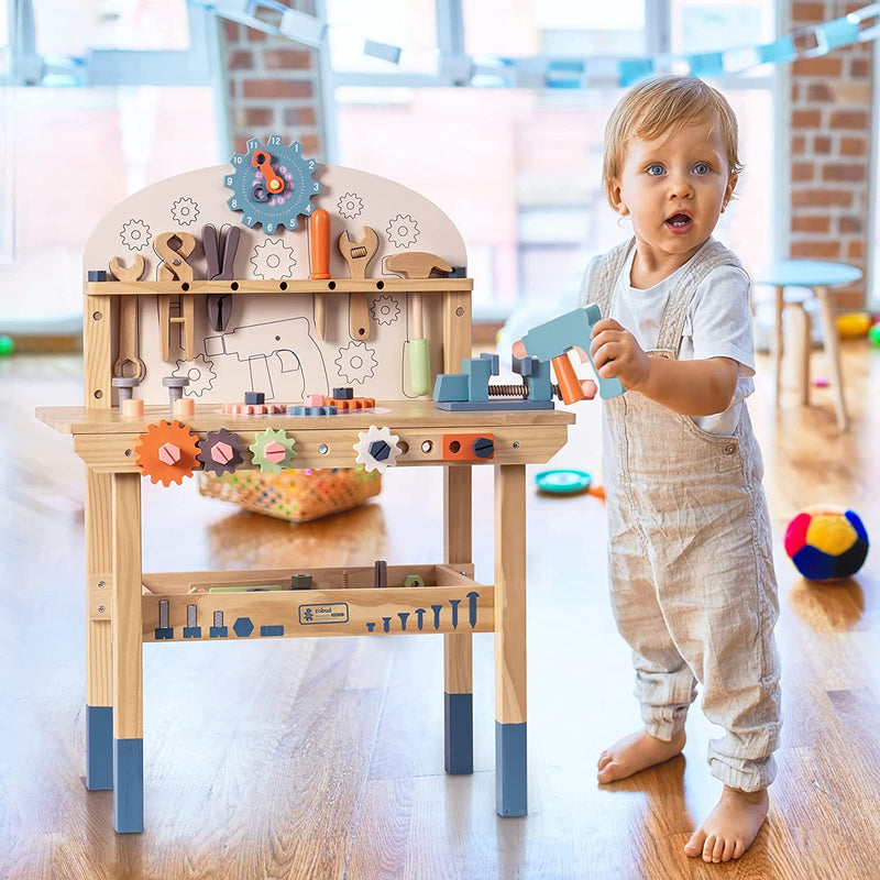 ROBOTIME Workbench Play Set Toddlers Kids Pretend Tool Bench Toy Workshop Toys - TikTopia