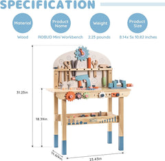 ROBOTIME Workbench Play Set Toddlers Kids Pretend Tool Bench Toy Workshop Toys - TikTopia