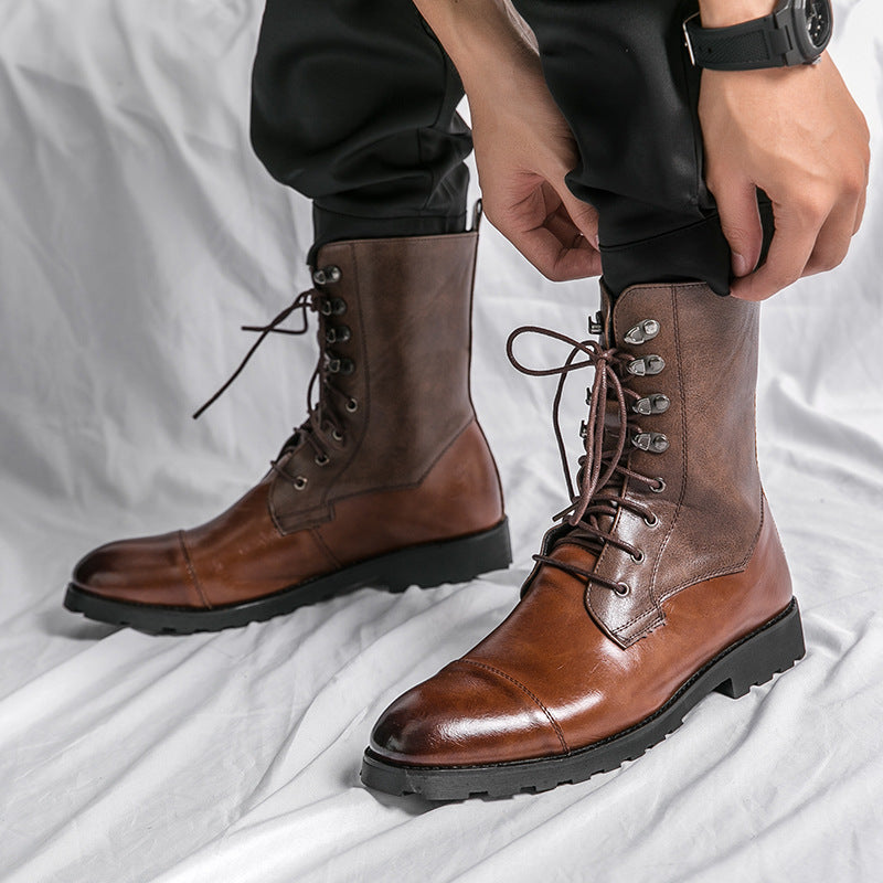 Fall Winter Lace-up Booties Black Locomotive Denim - TikTopia