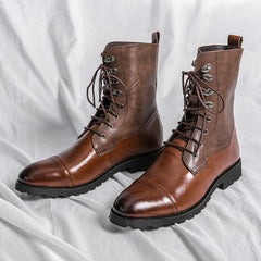 Fall Winter Lace-up Booties Black Locomotive Denim - TikTopia