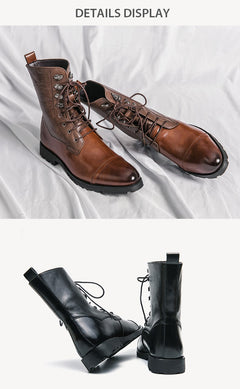 Fall Winter Lace-up Booties Black Locomotive Denim - TikTopia