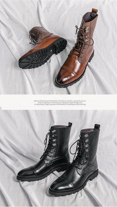 Fall Winter Lace-up Booties Black Locomotive Denim - TikTopia