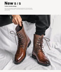 Fall Winter Lace-up Booties Black Locomotive Denim - TikTopia
