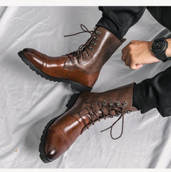 Fall Winter Lace-up Booties Black Locomotive Denim - TikTopia