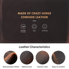 Vintage Crazy Horse Leather Men's Tie Storage Box - TikTopia