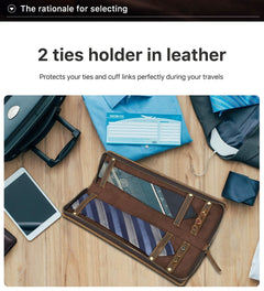 Vintage Crazy Horse Leather Men's Tie Storage Box - TikTopia