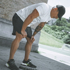 Mens Sports Running Shorts Gym Training Fitness Bottoms Double Layer With Pocket - TikTopia