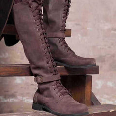 Men’s Medieval Lace-Up Boots – Rugged Heritage Style - TikTopia