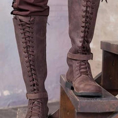 Men’s Medieval Lace-Up Boots – Rugged Heritage Style - TikTopia