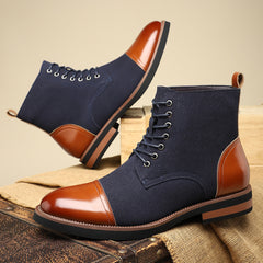 Men's Trendy Sleeve Leather All-match Casual Martin Boots - TikTopia