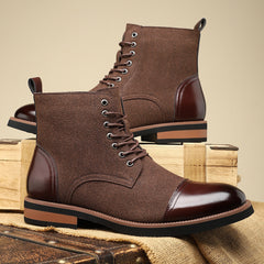 Men's Trendy Sleeve Leather All-match Casual Martin Boots - TikTopia