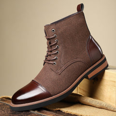 Men's Trendy Sleeve Leather All-match Casual Martin Boots - TikTopia