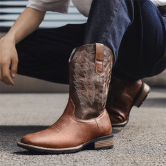 Western Denim Boots Fashion Embroidered - TikTopia
