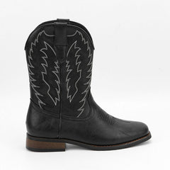 Western Denim Square Toe Motorcycle Men's Boots - TikTopia