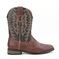 Western Denim Square Toe Motorcycle Men's Boots - TikTopia