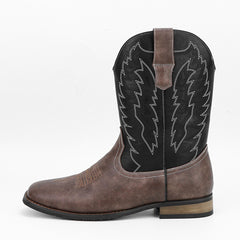 Western Denim Square Toe Motorcycle Men's Boots - TikTopia