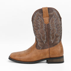 Western Denim Square Toe Motorcycle Men's Boots - TikTopia