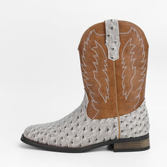 Western Denim Square Toe Motorcycle Men's Boots - TikTopia