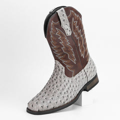 Western Denim Square Toe Motorcycle Men's Boots - TikTopia