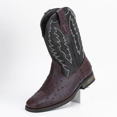 Western Denim Square Toe Motorcycle Men's Boots - TikTopia