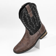 Western Denim Square Toe Motorcycle Men's Boots - TikTopia