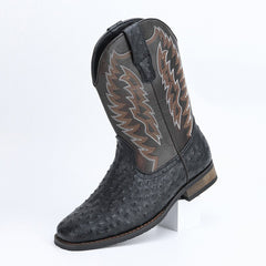 Western Denim Square Toe Motorcycle Men's Boots - TikTopia