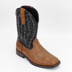 Western Denim Square Toe Motorcycle Men's Boots - TikTopia