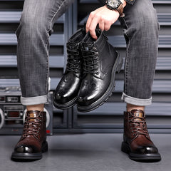 British Style All-matching Work Clothes Ankle Boots Fashion Haulage Motor Leather Boots - TikTopia