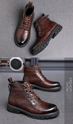 British Style All-matching Work Clothes Ankle Boots Fashion Haulage Motor Leather Boots - TikTopia