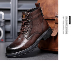 British Style All-matching Work Clothes Ankle Boots Fashion Haulage Motor Leather Boots - TikTopia